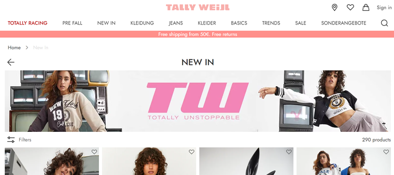 tally weijl homepage
